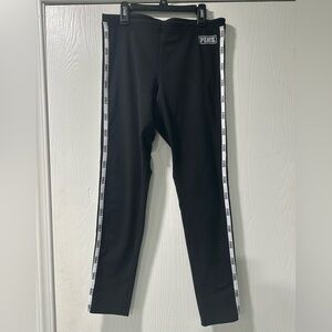 PINK Victoria's Secret Black Leggings with White Trim